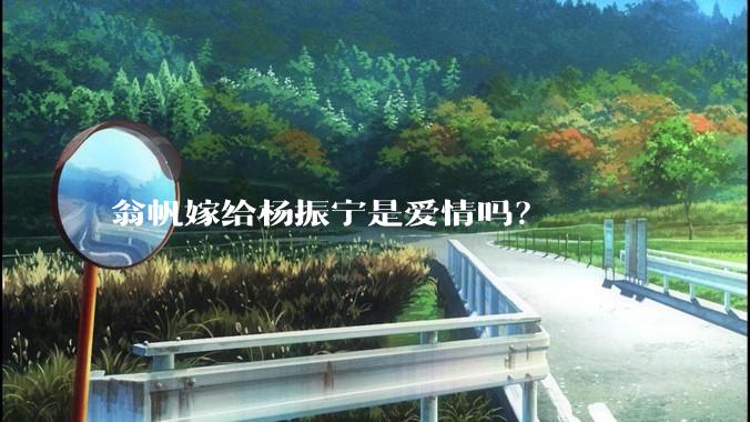 翁帆嫁给杨振宁是爱情吗？